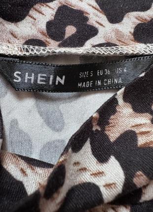 Shein футболка леопардовый принт женская летняя размер s6 фото