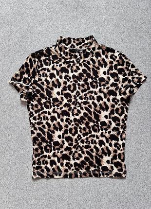 Shein футболка леопардовый принт женская летняя размер s4 фото