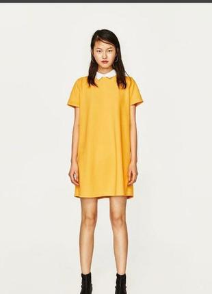 Стильное платье-мини лимонного цвета от zara2 фото