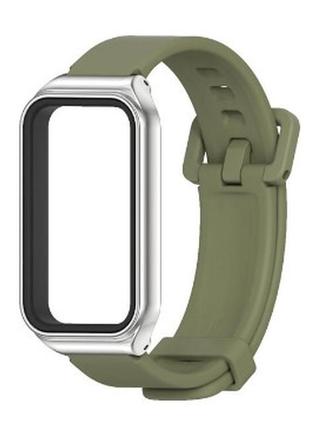 Силиконовый ремешок для amazfit band 7 metal green