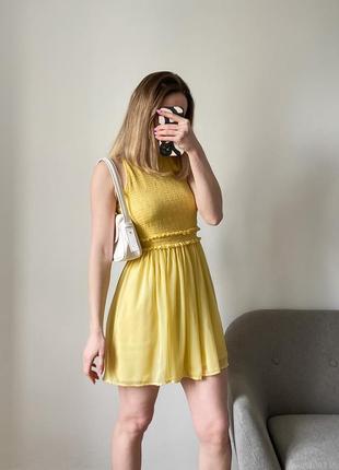 Літня жовта сукня із шифону