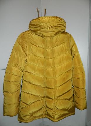 Р. 46-48 куртка пуховик женская зимняя горчичного цвета7 фото