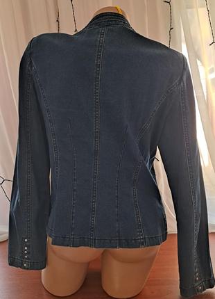 Пиджак 🔵 48 46 44 р. 🔵 джинс размер женский жакет камнями стразы классика женская куртка кардиган6 фото