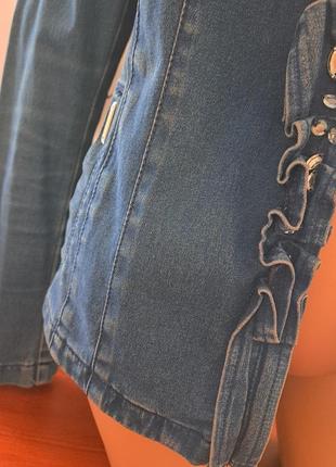 Пиджак 🔵 48 46 44 р. 🔵 джинс размер женский жакет камнями стразы классика женская куртка кардиган2 фото