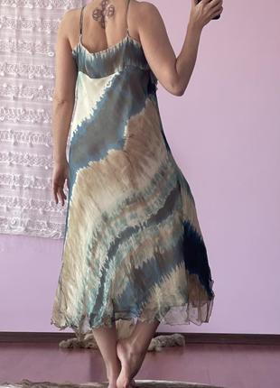 Шелковое платье миди, сарафан разлетайка2 фото