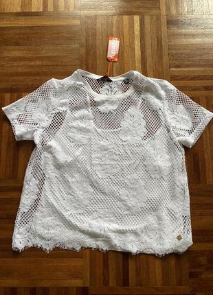 Футболка з  мережива двійна з майкою блуза superdry xl 42 (48)