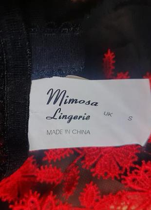 Ажурний пояс для панчіх фарбований чорний мережив кольору панчохи mimosa lingerie еротич білизна s6 фото