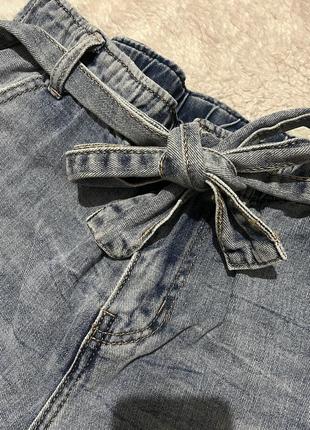 Шорты джинсовые с поясом завязкой2 фото