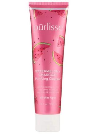 Гель для вмивання purlisse watermelon charcoal purifying cleanser