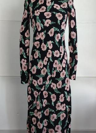 Сукня міді zara з квітковим принтом5 фото