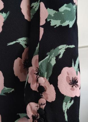 Сукня міді zara з квітковим принтом10 фото