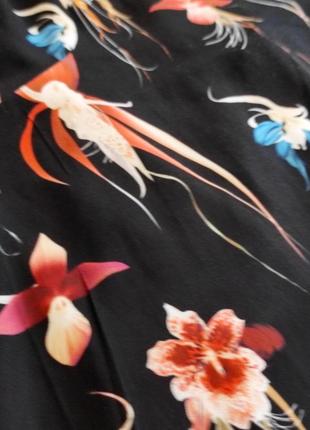 Стильна шифонова сукня міді з квітковим принтом h&m, красивое платье миди с цветочным принтом7 фото