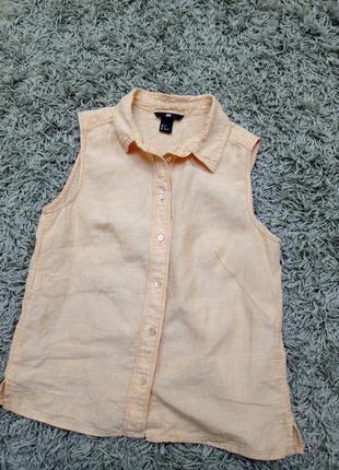 Льняная рубашка h&m