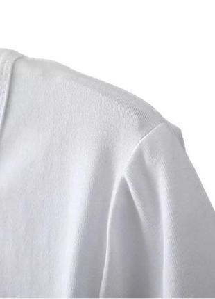 Біла базова футболка оверсайз з принтом очі кішки m2 фото