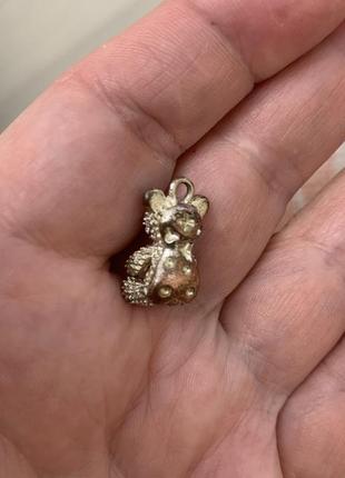 Миниатюрный кулон мишка с кристаллами!!5 фото