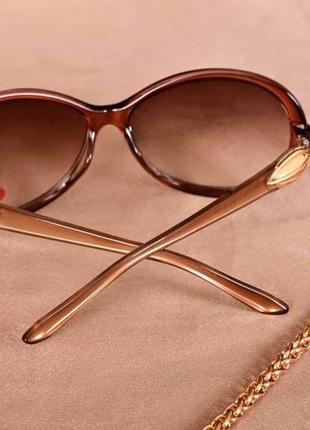 Стильные женские очки коричневые2 фото