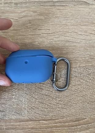 Силиконовый чехол на наушники apple airpods pro синий