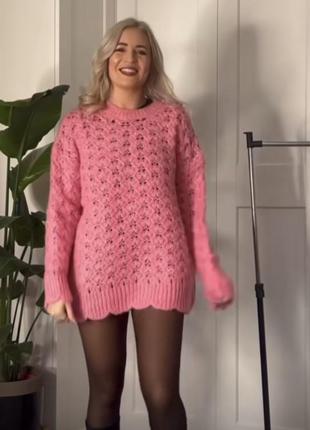Шерстяной вязаный свитер oversized