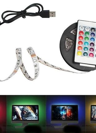 Кольорова світлодіодна led стрічка 3528 + контролер + usb + пульт rgb 3 метри