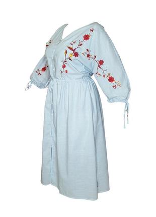 Сукня-сорочка з вишивкою vero moda світло-блакитний l (50-52)3 фото