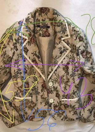 Пиджак приталенный бежевый в цветах s/m замеры на фото4 фото