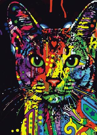 Картина по номерам яскравий кіт 40х50 см (gs010) melmil