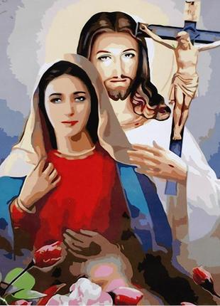Картина за номерами икона пара святих 40х50 см (sy6657) melmil