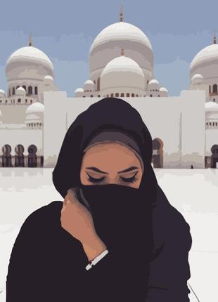 Картина за номерами дівчина біля мечеті розміром 40х50 см (gs216) melmil