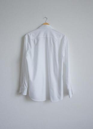 Рубашка marks &amp; spencer белая с красивым принтом в клетку4 фото