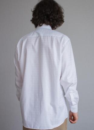 Рубашка marks &amp; spencer белая с красивым принтом в клетку5 фото