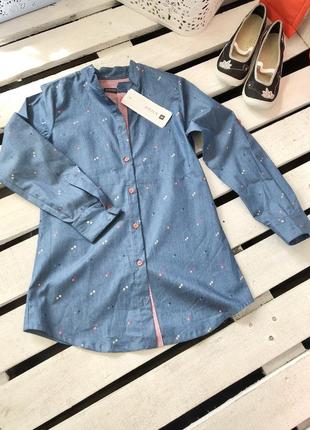 Рубашка туніка джинсова дитяча wojcik польща для дівчинки 1401 фото