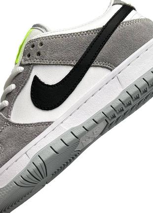 Женские кроссовки nike sb dunk low pro grey white black new8 фото