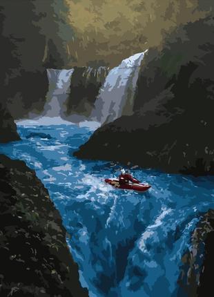 Картина за номерами купання в гірській річці розміром 40х50 см (gs290) melmil