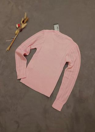 Женский свитер рукав ажурный розовый trendyol4 фото