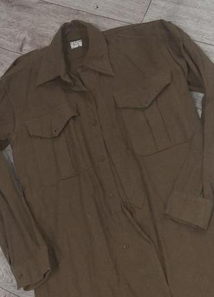 Женская удлинённая рубашка горчичного цвета 44-46 mp2 фото