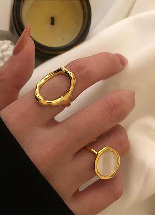 Кольцо кольцо колечко серебро s925 акцентное золотистое золотое стильное модное
