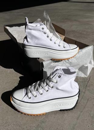 Крутейшие женские высокие кеды на платформе converse run star hike white белые