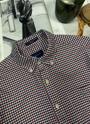 Фірмова сорочка в клітинку gant the oxford gingham regular5 фото