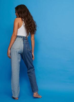 Двухцветные джинсы с высокой талией na-kd2 фото