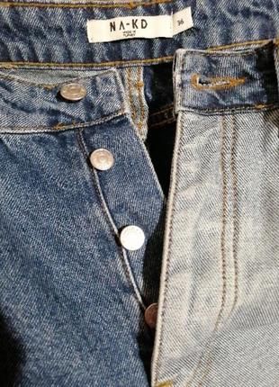 Двухцветные джинсы с высокой талией na-kd4 фото