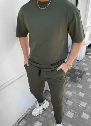 Мужской костюм футболка и штаны двунитка 3 цвета rin1356-495sве3 фото