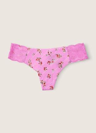 Трусики victoria's secret pink стринги бесшовные розовые (s)