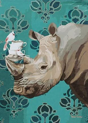Картина по номерам носорог 40х50 см (sy6917) melmil