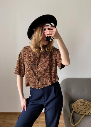 Кроп-сорочка в леопардовий принт2 фото