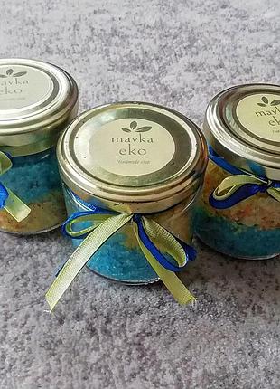 Морська сіль для ванни в патріотичних кольорах3 фото