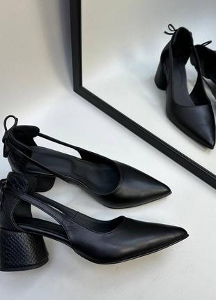 Эксклюзивные туфли лодочки из натуральной итальянской кожи и замша женские на каблуке2 фото