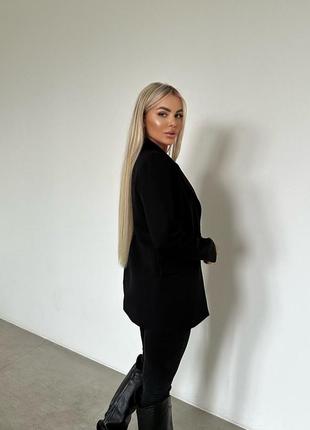 Жіночий піджак жакет базовий чорний білий з підкладкою гусяча лапка якісний7 фото