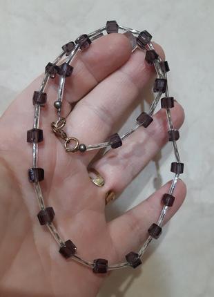 Ожерелье стеклярус, стекло бусины, американский винтаж