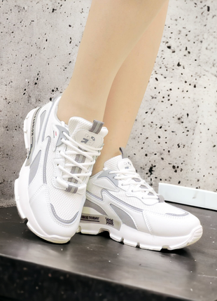 Женские кроссовки "silver" белые. 24 см6 фото