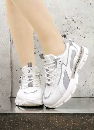Женские кроссовки "silver" белые. 24 см7 фото